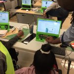 Kids working on LED circuit